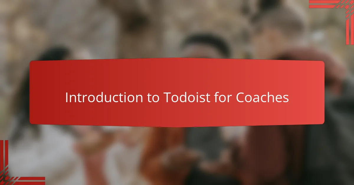 Introduction to Todoist for Coaches